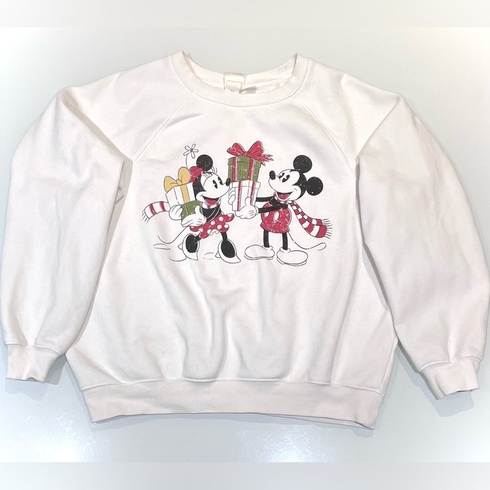 H&M x Disney Mickey and Minnie Mouse Christmas Crewneck Sweatshirt